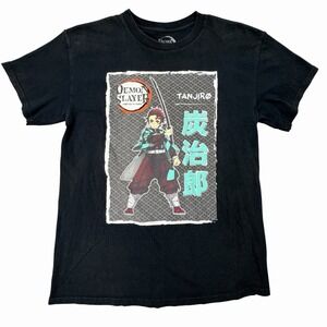 Demon‎ Slayer Tanjiro Graphic T Shirt Black Anime Tee Men's Medium